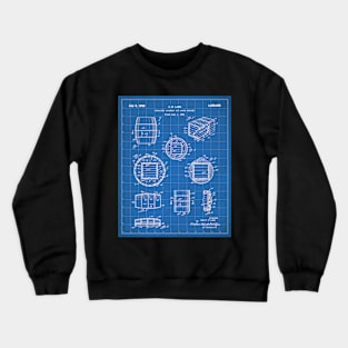 Whisky Barrel Patent - Whisky Art - Blueprint Crewneck Sweatshirt